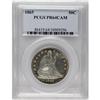 Image 3 : 1865 50C PR64 Cameo PCGS. Medium brown patina enriches 