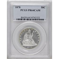 1878 50C PR64 Cameo PCGS. Boldly impressed with richly 