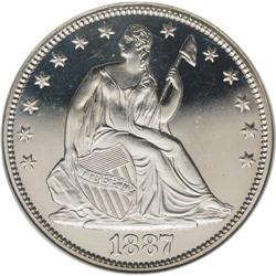 1887 50C PR66 S Cameo NGC. Only 710 proofs were struc 