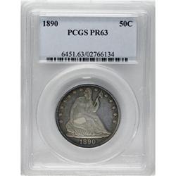 1890 50C PR63 PCGS. Exquisitely struck with warm sunse 