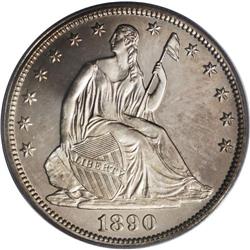 1890 50C PR65 Deep Cameo PCGS. The 1890 is rarely enco 