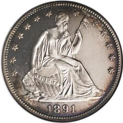 1891 50C PR66 Cameo NGC. Fully struck, except for the 