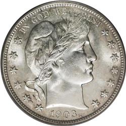 1903-S 50C MS65 PCGS. The glistening luster on both si 