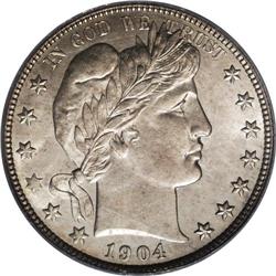 1904-S 50C MS65 PCGS. Among Gem quality Barber half do 