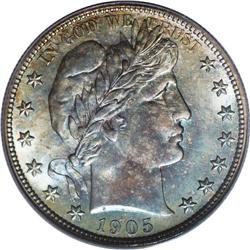 1905-S 50C MS67 PCGS. An exciting example that is tied 
