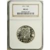 Image 3 : 1911 50C MS65 NGC. The silver-white, sparkling surface 