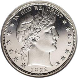 1892 50C PR66 Cameo NGC. A brilliant and precisely str 