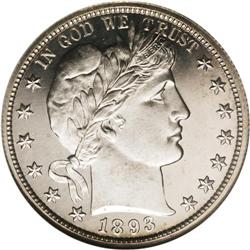 1893 50C PR66 Cameo NGC. A well-executed strike embold 