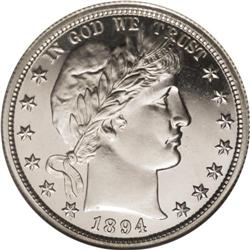 1894 50C PR66 Cameo NGC. Bright snow-white overall, th 