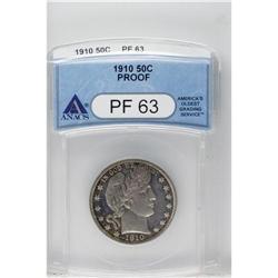 1910 50C PR63 ANACS. This solidly struck Select exampl 