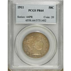 1911 50C PR64 PCGS. An opaque layer of pinkish-gray co 