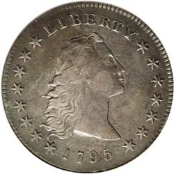 1795 S$1 Flowing Hair, Three Leaves VF35 PCGS. B-6, BB 