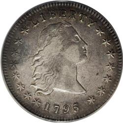 1795 S$1 Flowing Hair, Three Leaves XF45 PCGS. B-5, BB 