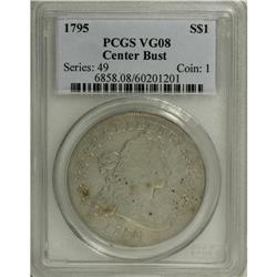 1795 S$1 Draped Bust, Centered VG8 PCGS. B-15, BB-52, 