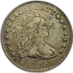 1795 S$1 Draped Bust, Off Center XF40 PCGS. B-14, BB-5 