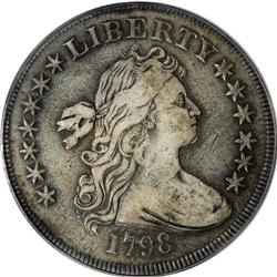 1798 S$1 Small Eagle, 13 Stars VF25 PCGS. B-1, BB-82, 
