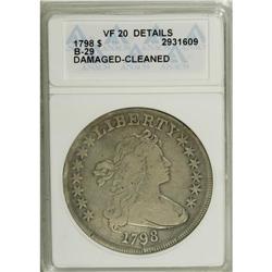 1798 S$1 Large Eagle--Damaged, Cleaned--ANACS. VF20 De 