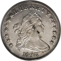 1798 S$1 Large Eagle VF30 PCGS. B-14, BB-122, R.3. Die 