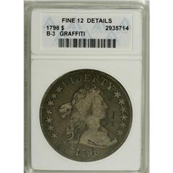 1798 S$1 Knob 9--Graffiti--ANACS. Fine 12 Details. B-3 