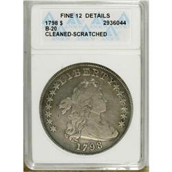 1798 S$1 Large Eagle--Cleaned, Scratched--ANACS. Fine 