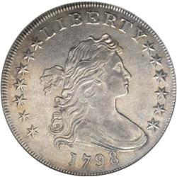 1798 S$1 Large Eagle, Wide Date--Cleaned--ANACS. AU50 