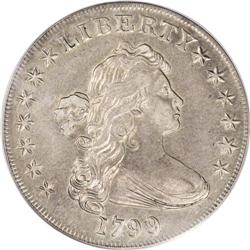 1799 S$1 AU50 PCGS. B-5, BB-157, R.2. Light "waves" ( 