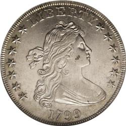 1799 S$1 --Cleaned--ANACS. AU53 Details. B-11, BB-161, 