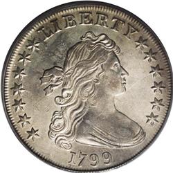 1799 S$1 AU55 PCGS. B-9, BB-166, R.1. Die State V. The 