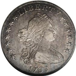 1799 S$1 No Berries AU55 NGC. B-12, BB-160, R.3. Die S 