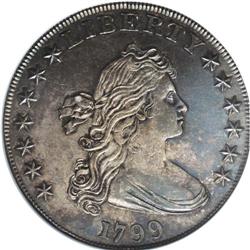 1799 S$1 --Reverse Scratched--ANACS. AU58 Details. B-8, 