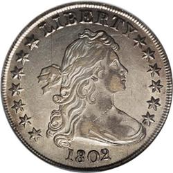 1802/1 S$1 Narrow Date AU53 NGC. B-4, BB-232, R.4. Die 