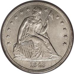 1843 S$1 MS63 PCGS. While the 1843 is a common issue i 