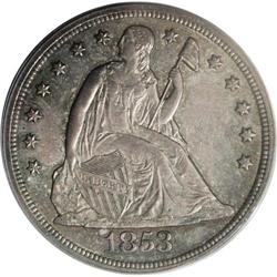 1853 S$1 MS63 PCGS. This Select Mint State example off 
