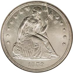 1859 S$1 MS64 NGC. There is controversy among numismat 