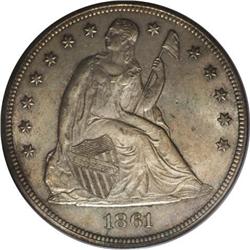 1861 S$1 MS64 PCGS. Although the Mint Act of February 