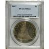 Image 3 : 1867 S$1 MS62 PCGS. The surfaces are deep cobalt-blue, 