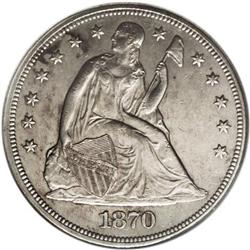 1870-CC S$1 --Cleaned--ANACS. AU58 Details. The 1870-CC 