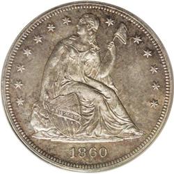 1860 S$1 PR63 PCGS. Intense original toning in shades 