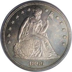 1860 S$1 PR64 PCGS. Although the Mint produced an abno 