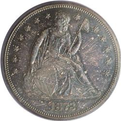 1872 S$1 PR64 PCGS. Ice-blue and jade-green toning pre 