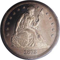 1872 S$1 PR65 PCGS. Doubled Reverse Die. This lovely G 