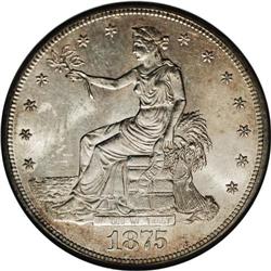 1875-CC T$1 MS62 NGC. Type One Reverse. A lustrous CC- 