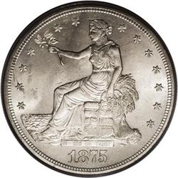 1875-S T$1 MS64 PCGS. Type Two Reverse. Large S mintma 