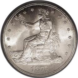 1875-S T$1 MS65 PCGS. Type One Reverse. Large S mintma 