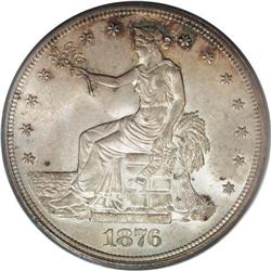 1876 T$1 MS63 PCGS. Type One Obverse, Type Two Reverse 
