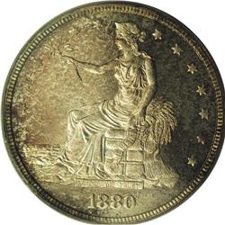 1880 T$1 PR64 PCGS. This near-Gem proof specimen is ho 