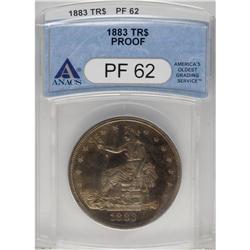 1883 T$1 PR62 ANACS. Sunset-orange and champagne tonin 