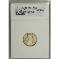 1917-S 1C --Struck on a Philippines 10 Centavos Planche 