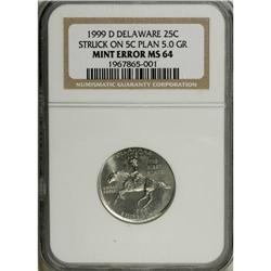 1999-D 25C Delaware--Struck on a Nickel Planchet--MS64 