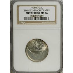 1999-P 25C Connecticut--Struck 35% Off-Center--MS66 NG 